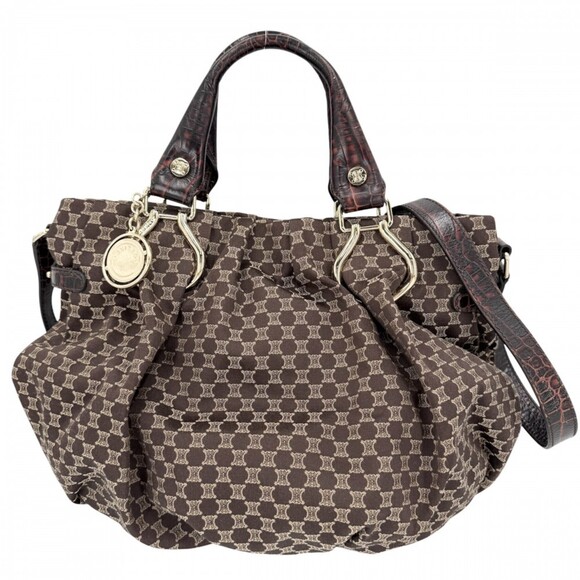 CELINE Handbags - Celine Women's Macadam Handbag/Shoulder Bag, CELINE Canvas Leather Brown with...